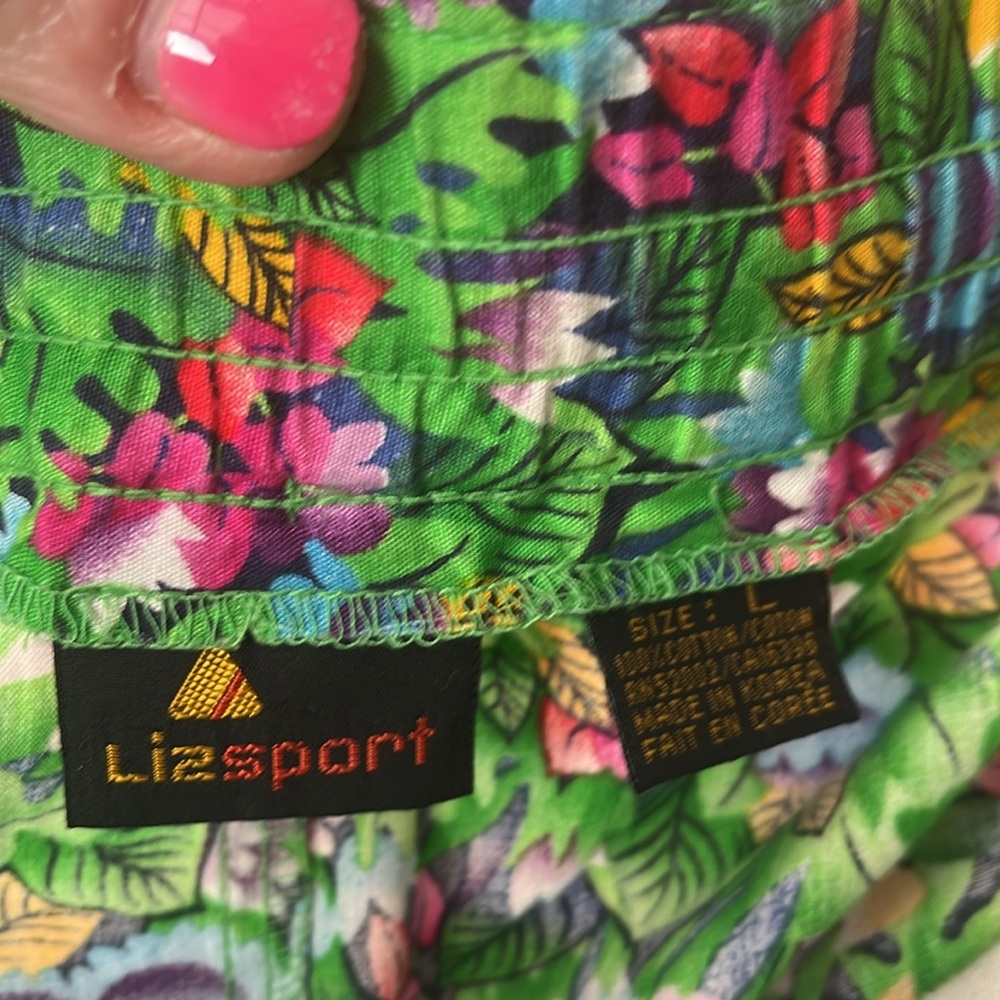 Liz Sport cotton colorful high waist pants size L, adding free matching sweater - Picture 10 of 10